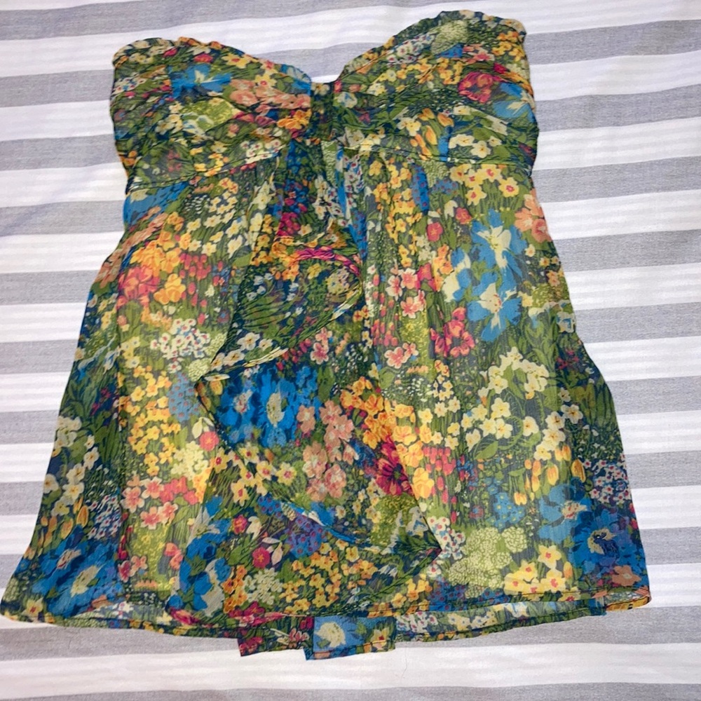 Abercrombie & Fitch Floral Tube Flowy Top Small